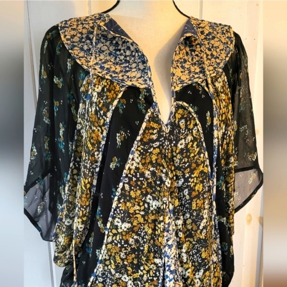 Anthropologie Short-Sleeve Draped Tunic Mini Boho Dress - Picture 4 of 10